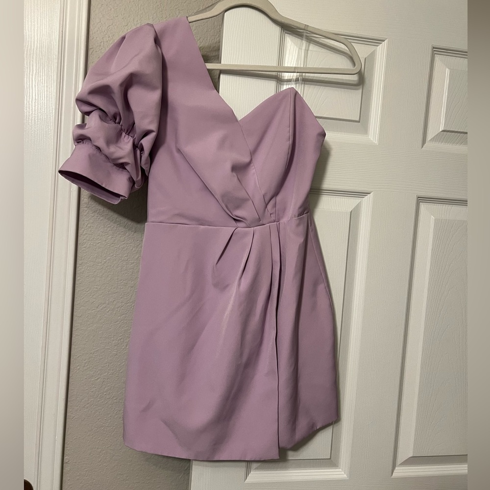 Do+Be One Shoulder Purple Mini Dress